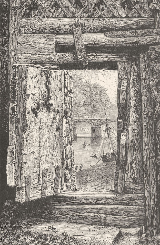 WALES. Gateway at Chepstow 1901 old antique vintage print picture